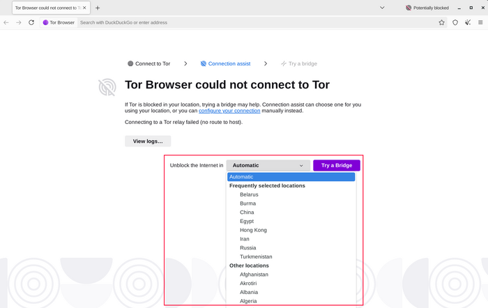 Connection Assist configuration